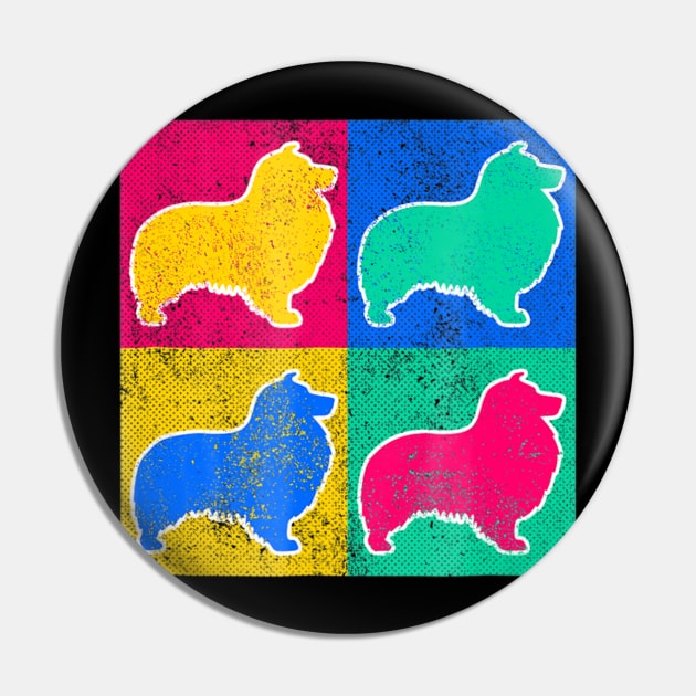 Shetland Sheepdog Pop Art Pin by IainDodes