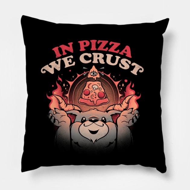 In Pizza We Crust - Cute Funny Evil Creepy Baphomet Gift Pillow by eduely