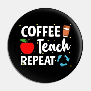 Coffee Teach Repeat Pin