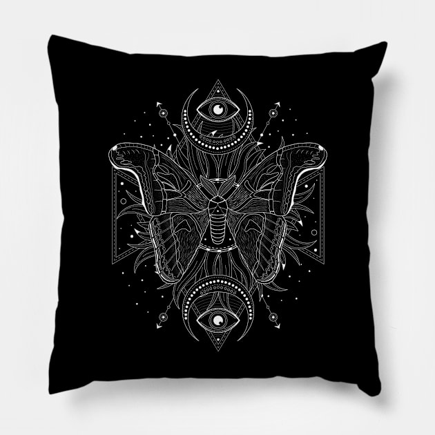 Attacus Atlas Moth | Sun & Moon Pillow by CelestialStudio