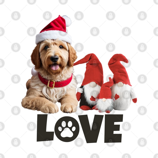 Christmas Goldendoodle LOVE by Doodle and Things