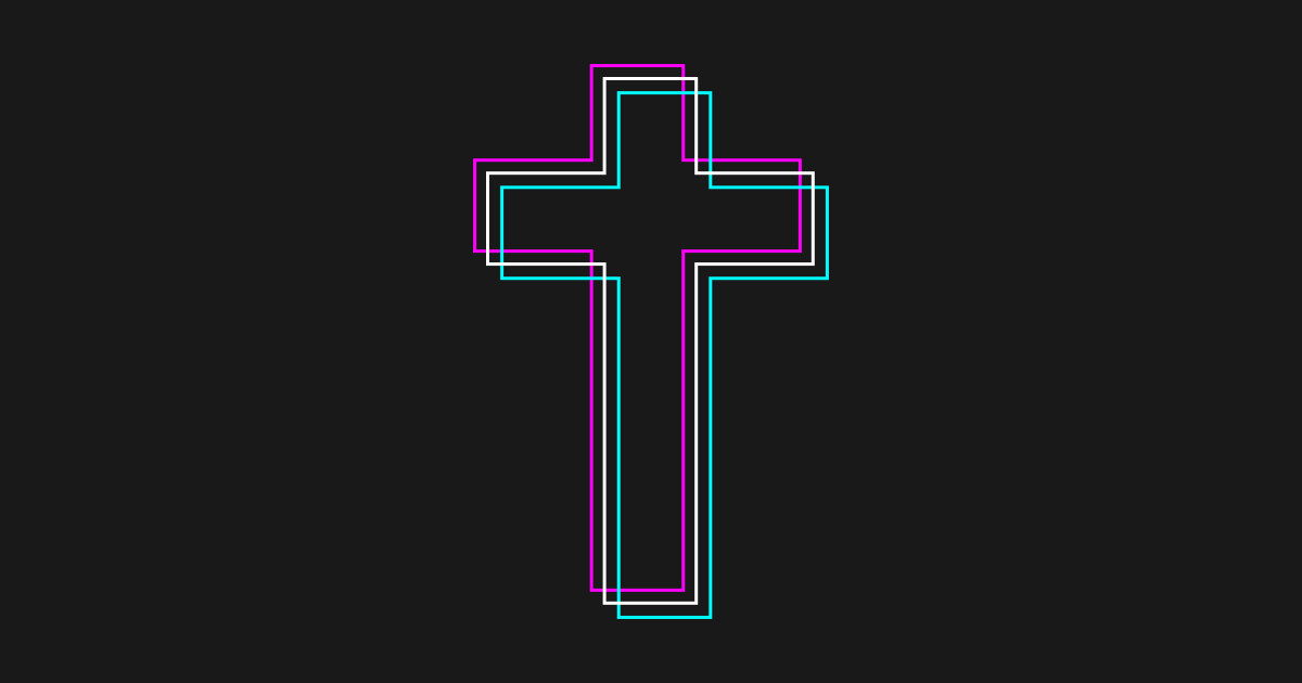 Christian Cross - Vaporwave Aesthetic - Vaporwave - T-Shirt | TeePublic