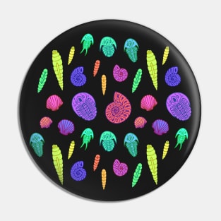 Paleozoic Fossil Pattern: Neon Pin