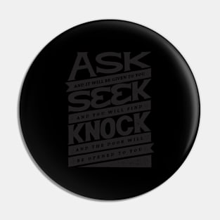 Ask Given Seek Find Knock Open Christian Inspirational Pin