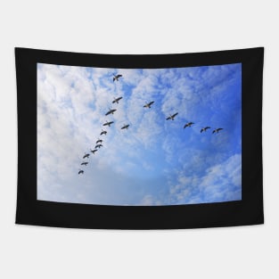 Geese in V formation Tapestry