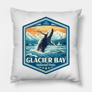 Glacier Bay National Park Vintage WPA Style National Parks Art Pillow