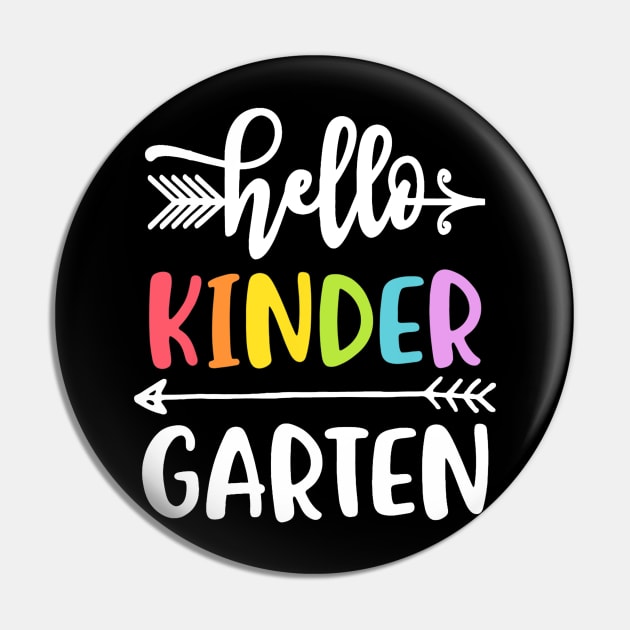 Kindergarten Tshirt Hello Kinder Teacher Student Teamwork Pin by Wolfek246