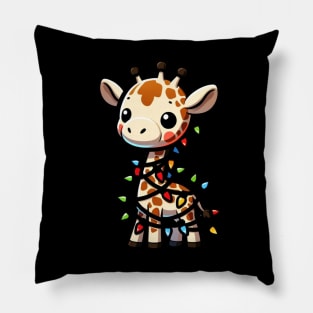 Funny Christmas Giraffe Pillow