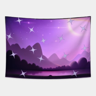 Night Starry Sky Scene Tapestry