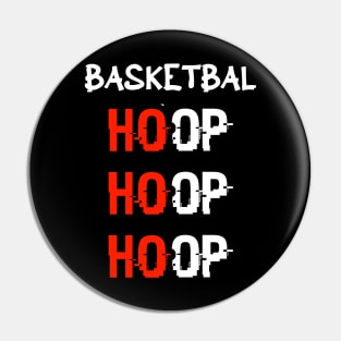 Basketball Ho Ho Ho Hoop Hoop Hoop Red Pin