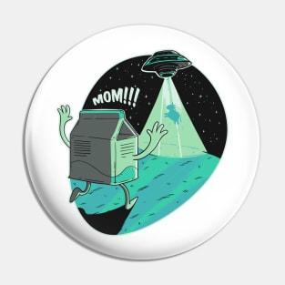 Funny Milk Cow Alien Abduction Design Pin