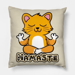 namaste cat yoga Pillow