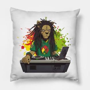 Rastafarian Lion DJ Jah Sound Crew Pillow