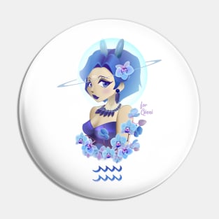 Aquarius Astrobunny Bust Pin