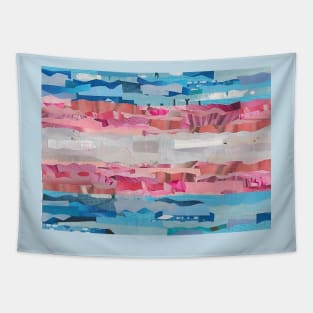 Trans Pride Flag Collage Tapestry