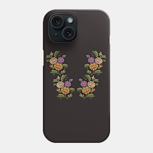 Women's national clothing with floral  embroidery stitch Phone Case