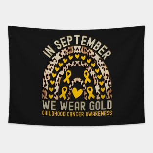 Vintage in september we wear gold childhood cancer quote Tapestry