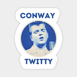 conway twitty || light blue Magnet