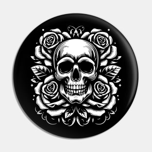 skull roses tattoo Pin