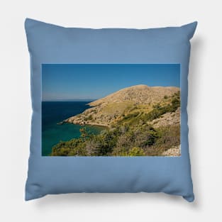 Coast Near Stara Baska, Krk, Croatia Pillow