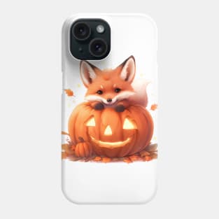 Autumn Fox with Pumpkin Phone Case