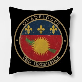 Vintage Guadeloupe USA North America United States Flag Pillow