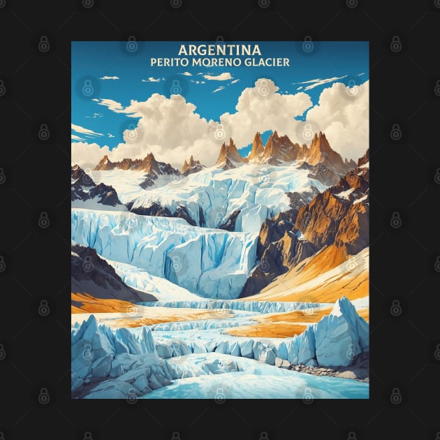 Perito Moreno Glacier Argentina Vintage Tourism Poster by TravelersGems