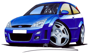 Ford Focus RS Blue Caricature Car Art Magnet