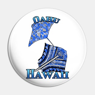 Oahu Vacation Tribal Stingrays Pin