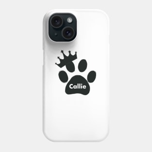 Callie cat name made of hand drawn paw prints Phone Case