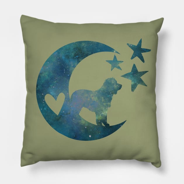 Labradoodle Half Moon And Stars Pillow by BittenByErmines