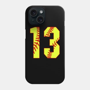 Fastpitch Softball Number 13 #13 Softball Shirt Jersey Uniform Favorite Player Biggest Fan Phone Case