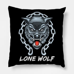 Cool Angry Lone Wolf Pillow