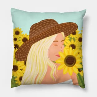 Sunflower field Pillow