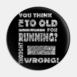 Sports Running Grandma Grandpa Marathon Pension Gift Pin