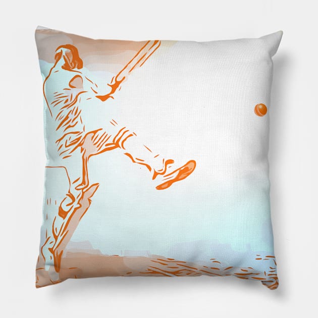 World Cup Cricket Batsman Pillow by FasBytes