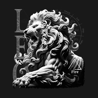 Majestic Leo Zodiac Sign & Fire Element Artwork T-Shirt