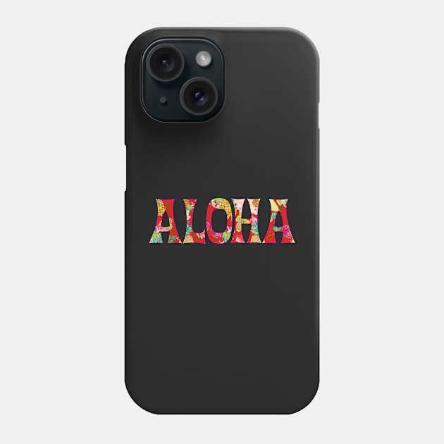 Aloha! Typography Pineapples Collage Phone Case by PixDezines