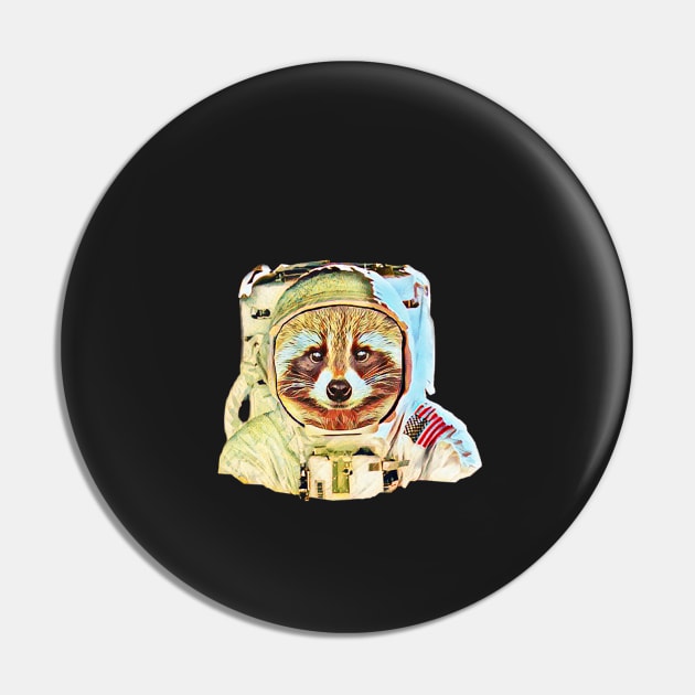 Raccoon in Space Pin by funhousejen