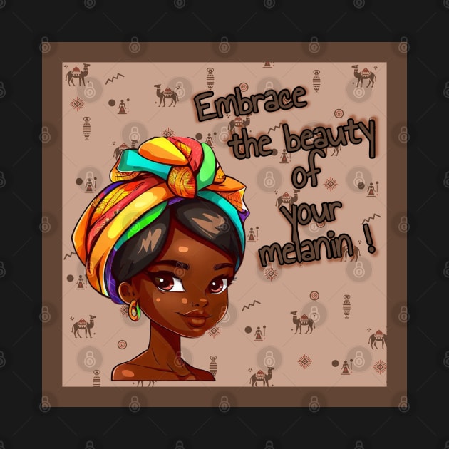 cartoony black beauty with african turban by art-of-egypt