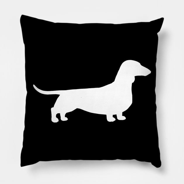 White Dachshund Silhouette | Wiener Dog Pillow by Coffee Squirrel