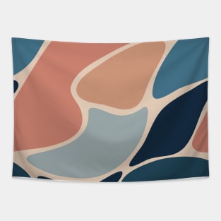 Minimalist Abstract Shapes Pattern in Neutral Colors Tapestry