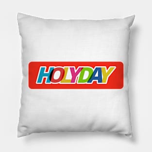 colorful holiday red strip word lettering art Pillow