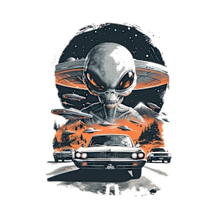 area 51, aliens, resident alien, abduction, alien invasion, ufo, sci fi, extraterrestrial, space, roswell, flying saucer, ufos T-Shirt