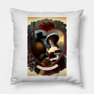 Retro Victorian Valentines Pillow