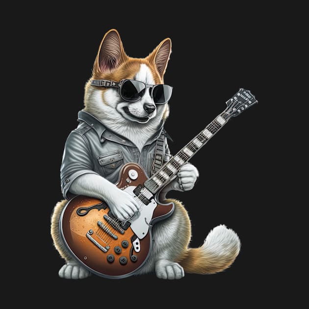 Dog Playing Guitar by Odd World