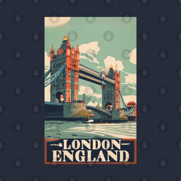 A Vintage Travel Art of London - England by goodoldvintage