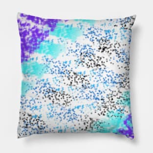 Sponge Print Teal/Purple/Black Pillow