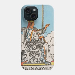 The Queen of swords tarot card (distressed) Phone Case