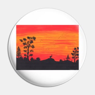 Sunset in Yellowstone Pin